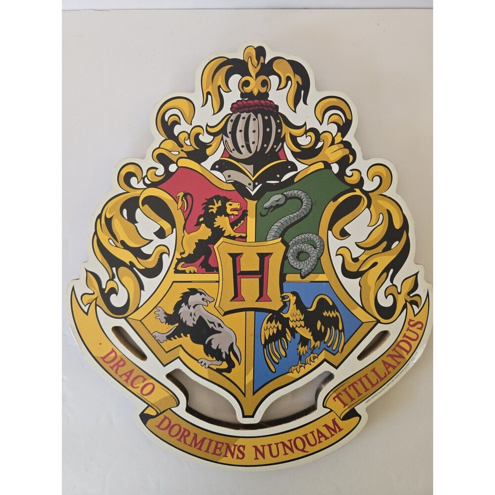 Silver Buffalo Harry Potter Hogwarts Crest Wall Sign Fantasy Decor 2017 10"x12"